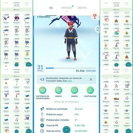 Conta Pokémon Go Nível 31 Mystic