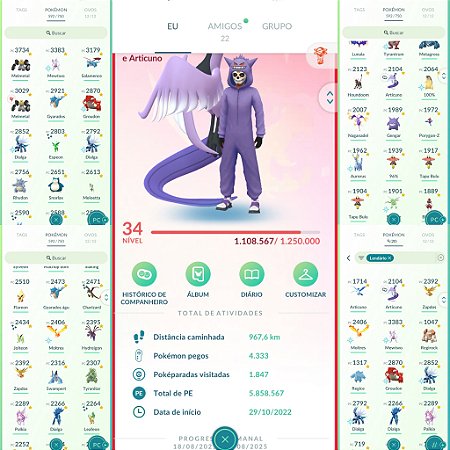 Conta Pokémon Go Nível 34 Valor
