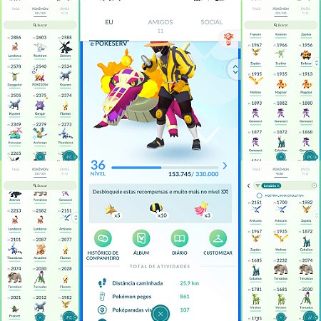 Conta Pokémon Go Nível 36 Mystic