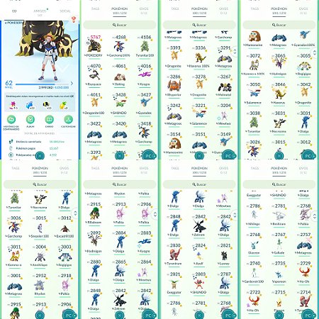 Conta Pokémon Go Nível 62 Mystic