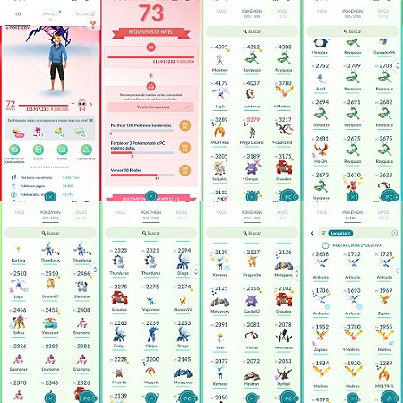 Conta Pokémon Go Nível 72 Valor Com 79 Milhões de Poeira Estelar