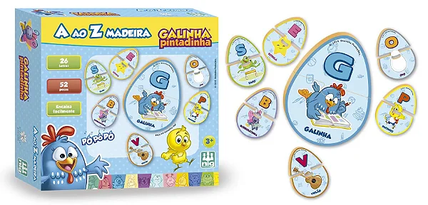 MAD - A  AO Z - GALINHA PINTADINHA - 52 PEÇAS