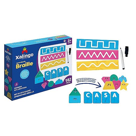 BRINQUEDO PEDAGOGICO MADEIRA KIT APREND.BRAILLE UNIDADE 1761-0 - XALINGO