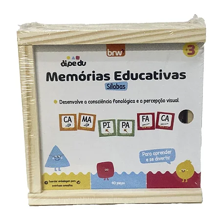 BRINQ. MAD. JOGO DA MEMÓRIA SÍLABAS C/ 40 PÇS
