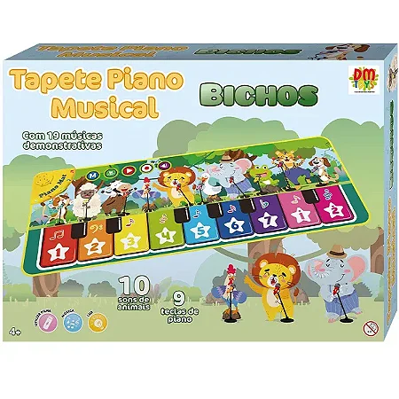 Tapete Piano Musical Bichos da DM Toys