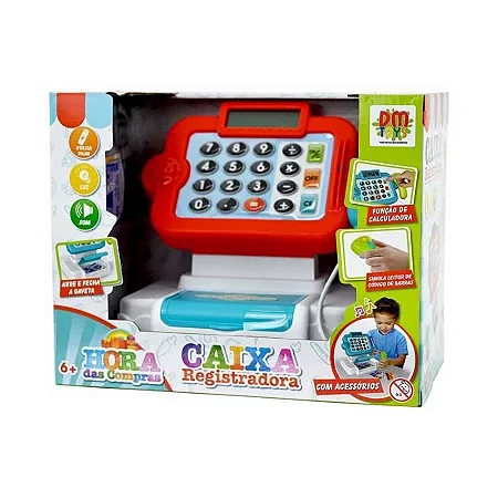 Caixa Registradora Hora de Compras – DM Toys - Cores sortidas