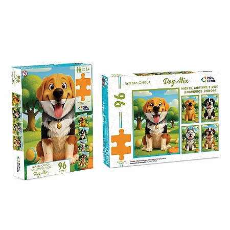 Quebra-cabeça Dog Mix 96 peças