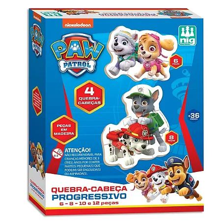 Quebra-Cabeça Progressivo Patrulha Canina