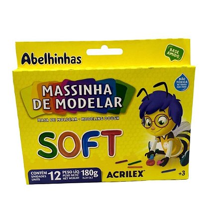 MASSA DE MODELAR SOFT C/ 12 CORES - ACRILEX