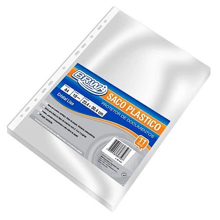 SACO PLASTICO PROTETOR DE DOCUMENTOS 11 FUROS PCT C/10