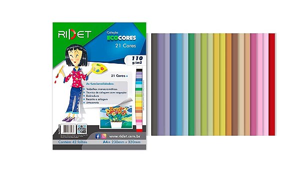 BLOCO ECOCORES 110g 21 CORES 42 FOLHAS