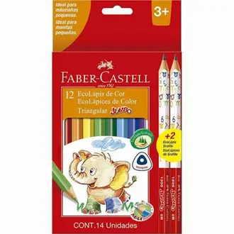 Lápis de Cor 12 Cores, JUMBO Triangular - Faber Castell