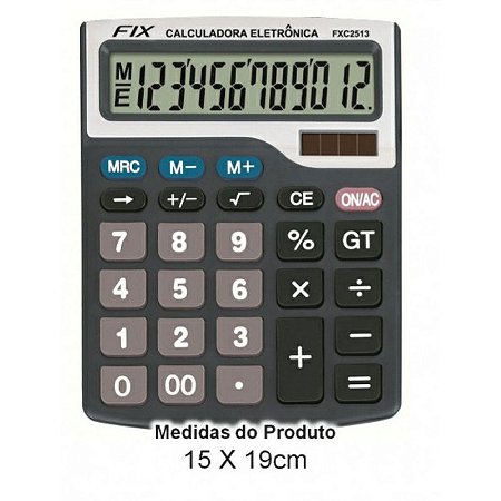 Calculadora Grande 12 Dígitos FIX FXC2513