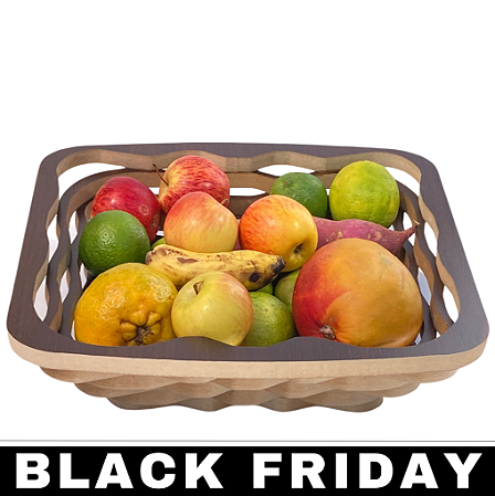 Fruteira Rustica De Mesa Marrom - Cesto Organizador