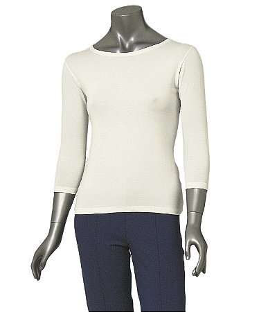 BLUSA BÁSICA GUINÉ OFF WHITE MANGAS 3/4