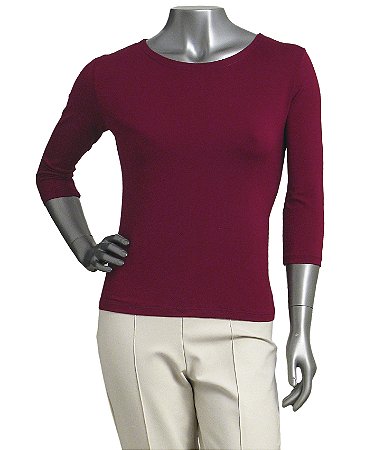 BLUSA BÁSICA GUINÉ VINHO MANGAS 3/4