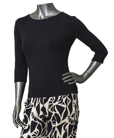 BLUSA BÁSICA GUINÉ PRETA MANGAS 3/4