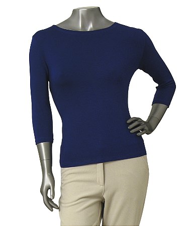 BLUSA BÁSICA GUINÉ AZUL NOTURNO MANGAS 3/4