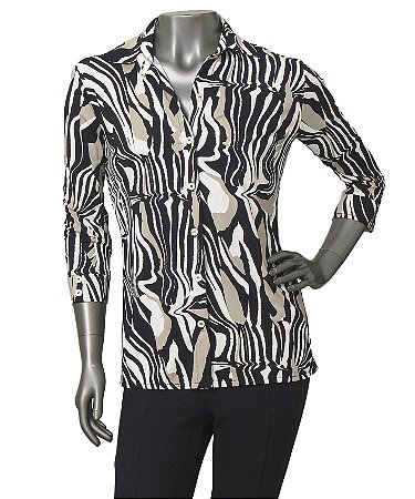 CAMISA EM FLUITY MANGAS 3/4