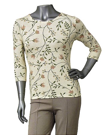 BLUSA MANGAS 3/4 ESTAMPA FLORAL