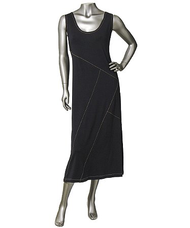VESTIDO REGATA PRETO PESPONTADO