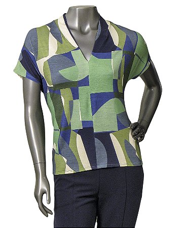 BLUSA AGNES ESTAMPADA EM VERDE