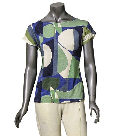 BLUSA SEM MANGAS ESTAMPA GEOM