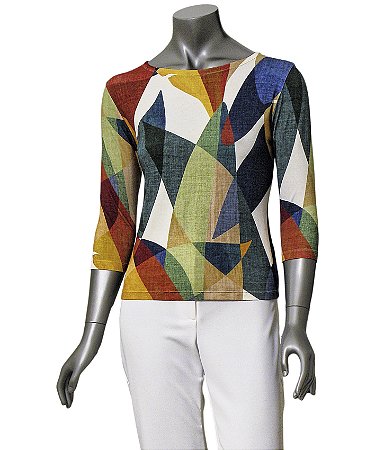 BLUSA ESTAMPADA MANGAS 3/4 COLOR