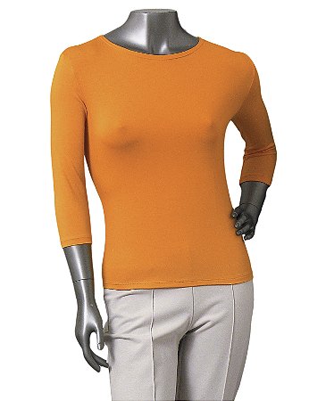 BLUSA BÁSICA GUINÉ LARANJA MANGAS 3/4