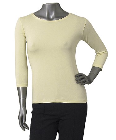 BLUSA BÁSICA GUINÉ MARFIM MANGAS 3/4