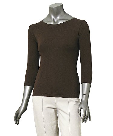 BLUSA BÁSICA GUINÉ CAFÉ MANGAS 3/4