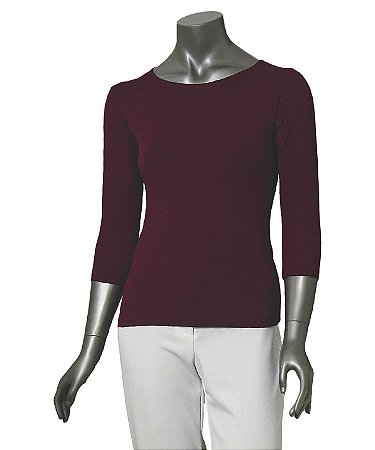 BLUSA BÁSICA GUINÉ BERINJELA MANGAS 3/4