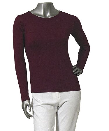BLUSA BÁSICA GUINÉ BERINJELA MANGAS LONGAS