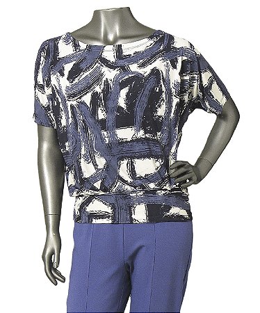 BLUSA ESTAMPADA EM FLUITY COM PALA