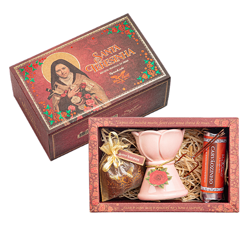 Kit Santa Teresinha de Lisieux - com Incensário Rosa