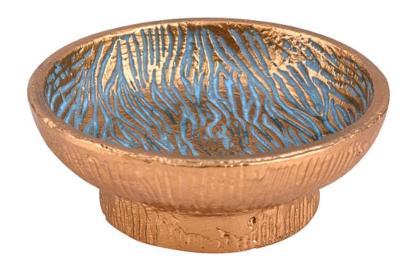 Incensário Milagros Bowl Ouro/azul G - 14,5cm