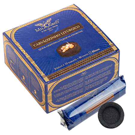 Caixa Carvão Milagros 40mm c/ 80 unidades