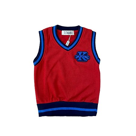 COLETE INFANTIL MENINO TRICÔ VERMELHO | KIKI & MILY (3 A 8 ANOS)