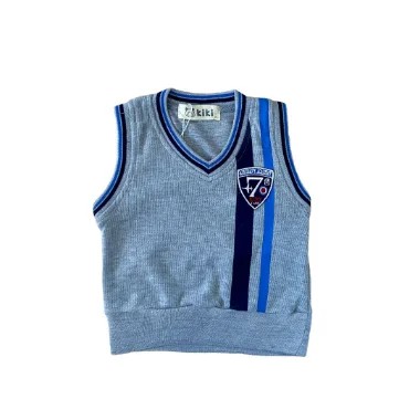 COLETE INFANTIL MENINO TRICÔ CINZA | KIKI & MILY (1 / 3 ANOS)