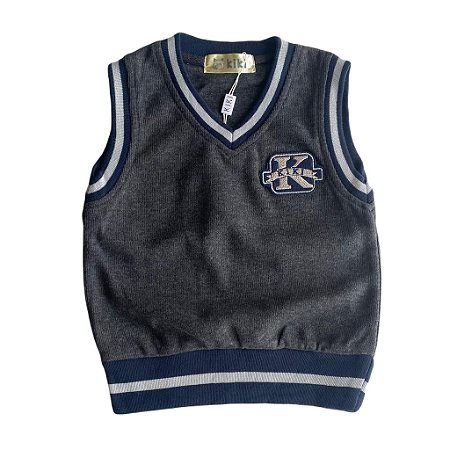 COLETE INFANTIL MENINO TRICÔ CINZA | KIKI & MILY (4 ANOS)