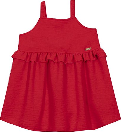 VESTIDO DE ALÇAS BEBÊ MENINA VERMELHO | NINI & BAMBINI (6M)
