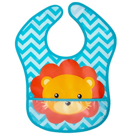 BABADOR PARA BEBÊS COM BOLSO PEGA MIGALHAS LEÃOZINHO | BUBA