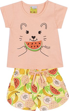 CONJUNTO INFANTIL MENINA FRUTAS TROPICAIS | JACA-LELÉ (1 ANO)