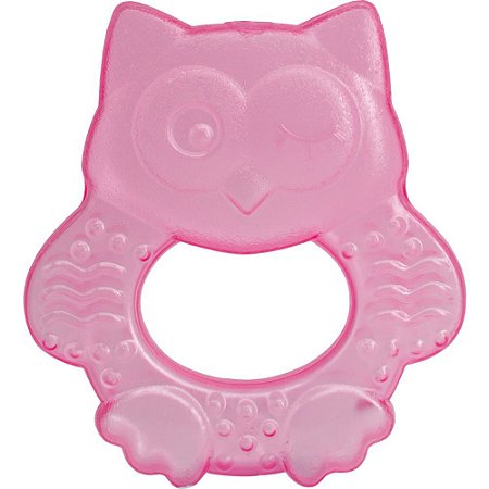 MORDEDOR COM ÁGUA PARA BEBÊS CORUJA ROSA | BUBA