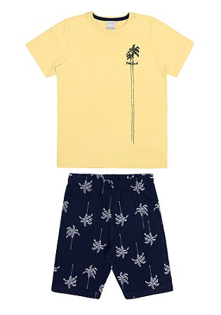 CONJUNTO INFANTIL MENINO AMARELO E MARINHO | ALAKAZOO (4 ANOS)