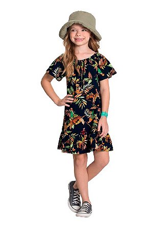 VESTIDO LONGO INFANTIL MENINA ESTAMPADO