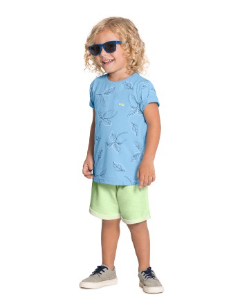 CONJUNTO INFANTIL MENINO AZUL E VERDE | ALAKAZOO (2 ANOS)