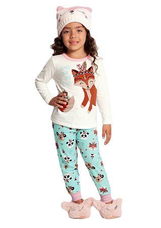 PIJAMA INFANTIL MENINA BRILHA NO ESCURO | ALAKAZOO (8 / 10 ANOS)