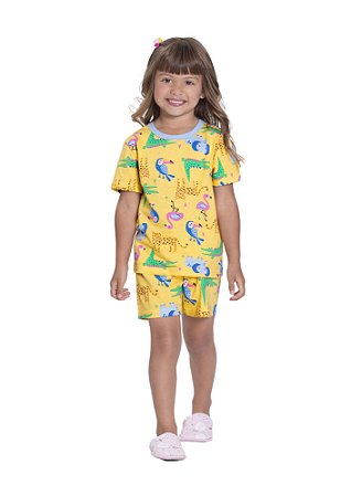 PIJAMA INFANTIL UNISSEX ESTAMPADO AMARELO | ALAKAZOO (2 A 10 ANOS)