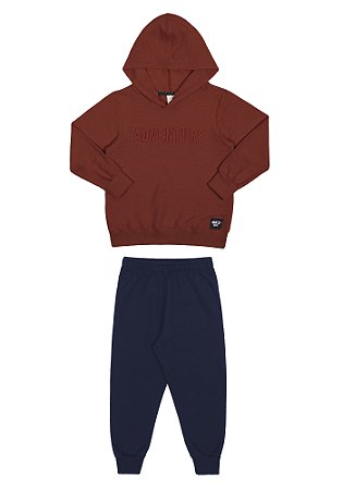 CONJUNTO INFANTIL MENINO MOLETOM VERMELHO | ALAKAZOO (2 ANOS)
